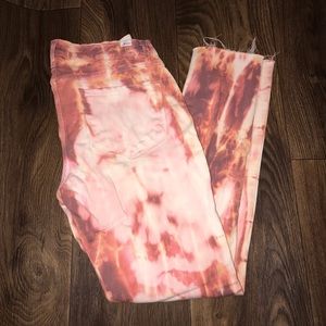 Tie Dyed stretchy ripped jeans